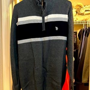 Grey, white and black us polo assassin 3/4 zip up